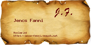 Jencs Fanni névjegykártya