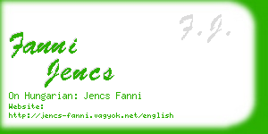 fanni jencs business card